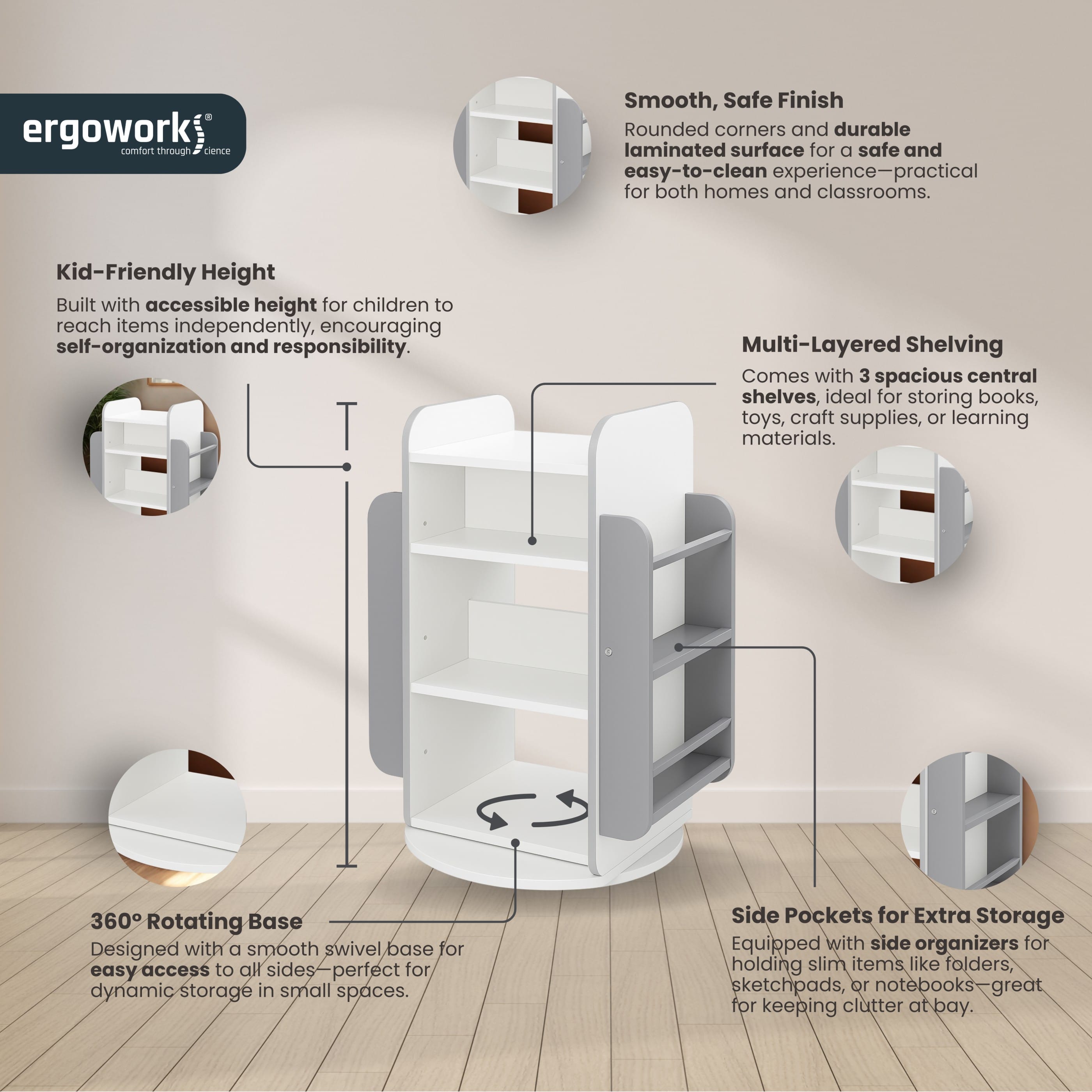 Ergoworks Spindle Bookshelf Ergoworks