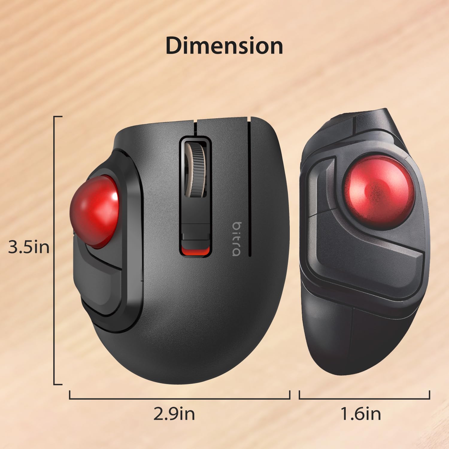 ELECOM Bitra Small Travel Trackball Mouse - M-MT1DRSBK