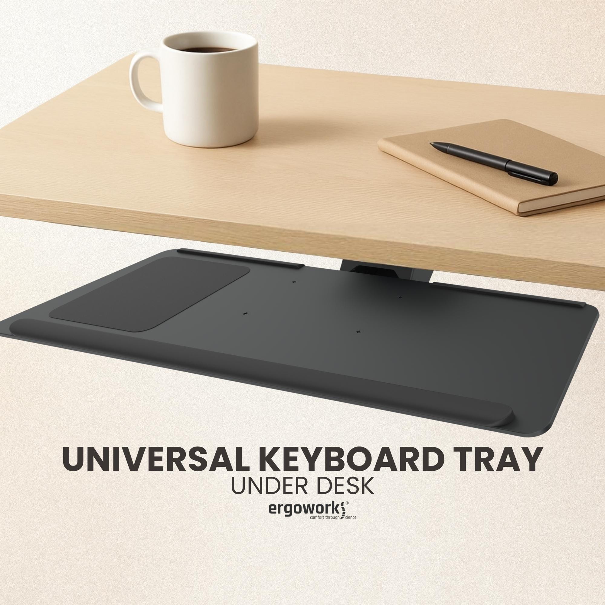 Ergoworks Under Desk Universal Keyboard Tray EW-KT101 BK - Ergoworks