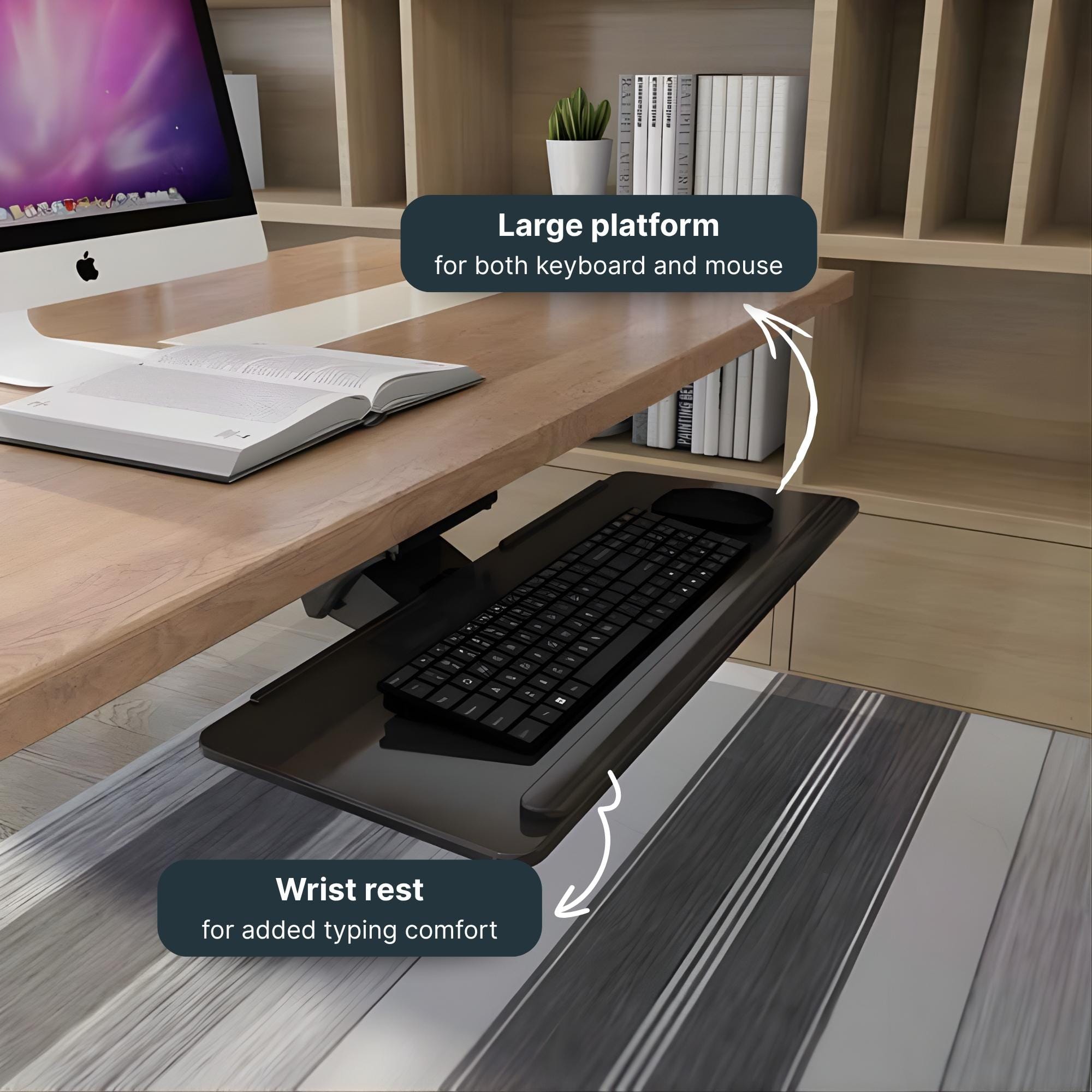 Ergoworks Under Desk Universal Keyboard Tray EW-KT101 BK - Ergoworks