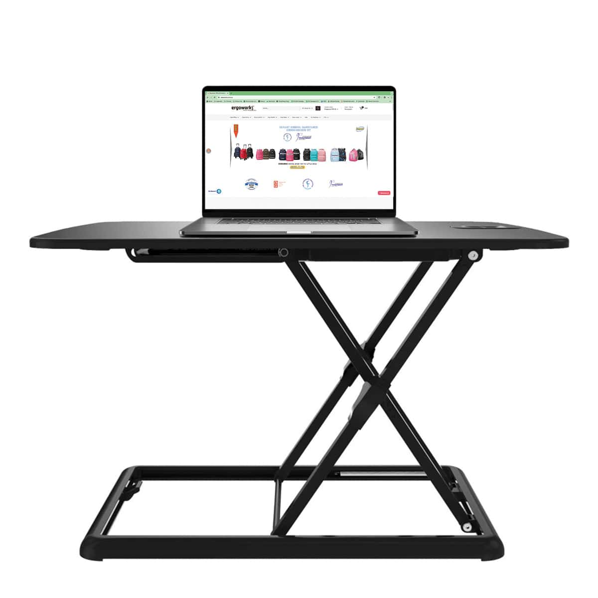 Ergoworks Sit Stand Desk Converter Black Ultra-slim Sit Stand Desk Converter For Laptop EW-MT201 Ergoworks