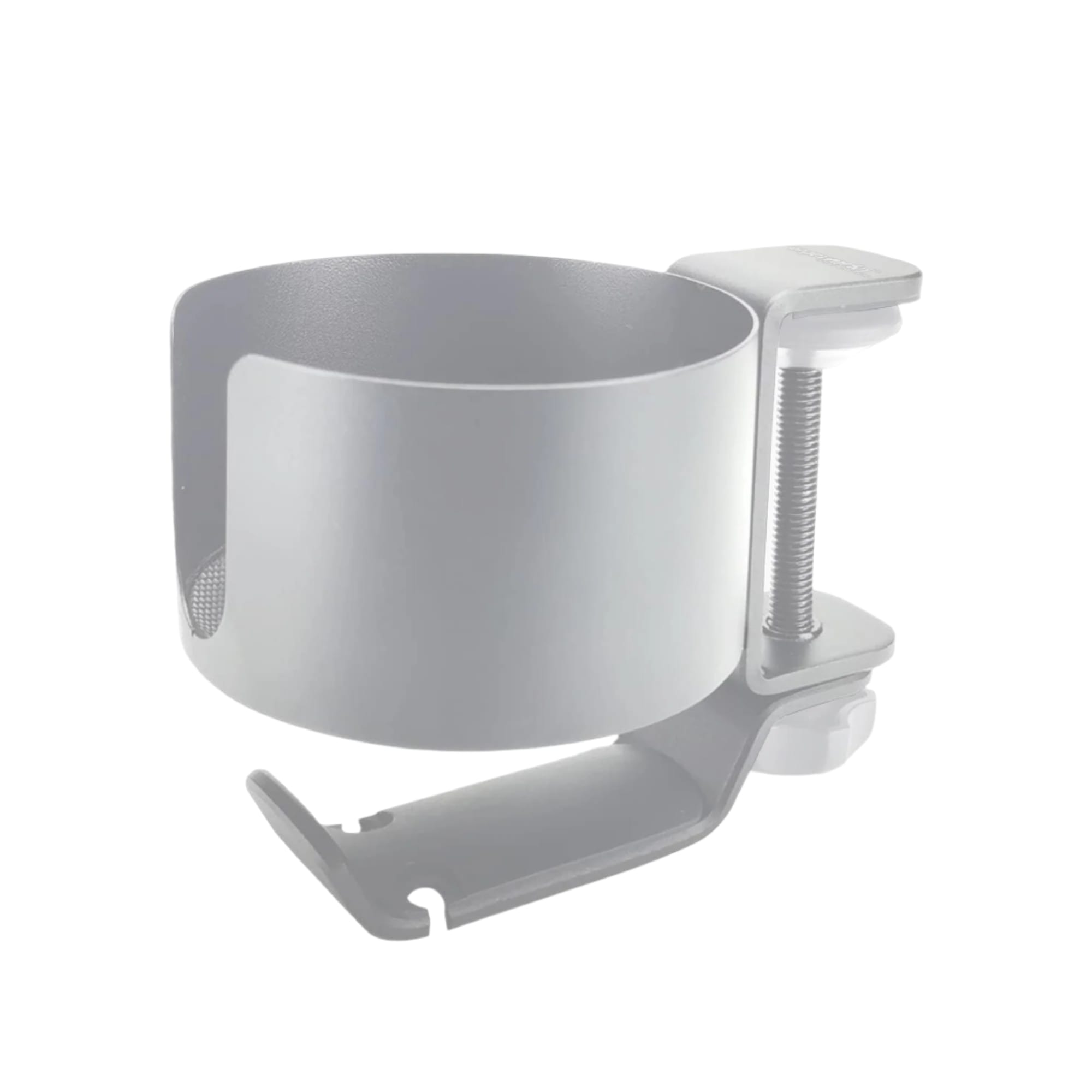 Ergoworks Desk Organizer Silver Desk Clamp Cup Holder with Rotable Headphone Hanger Ergoworks