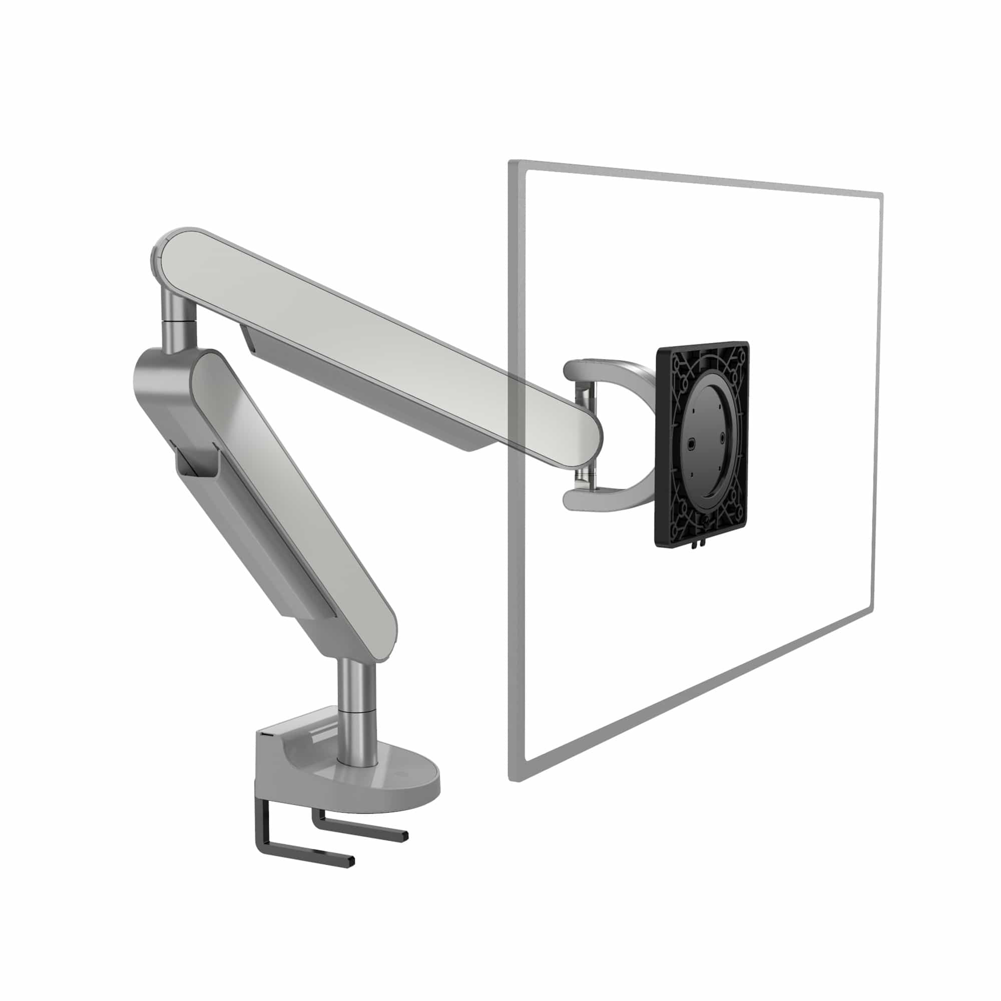 Zgo Monitor Arm Silver Single Desk Mount Vesa Monitor Arm Ergoworks