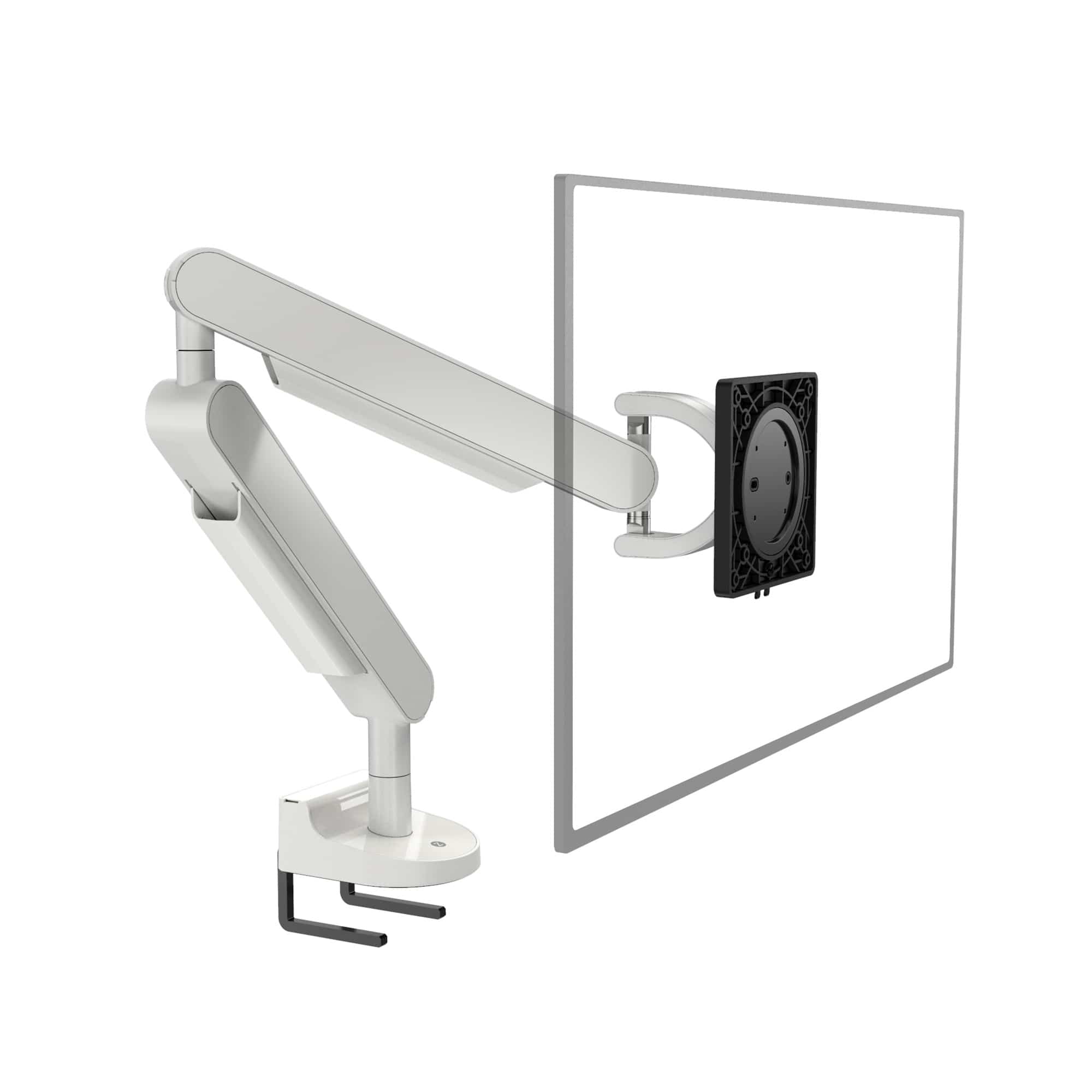 Zgo Monitor Arm White Single Desk Mount Vesa Monitor Arm Ergoworks