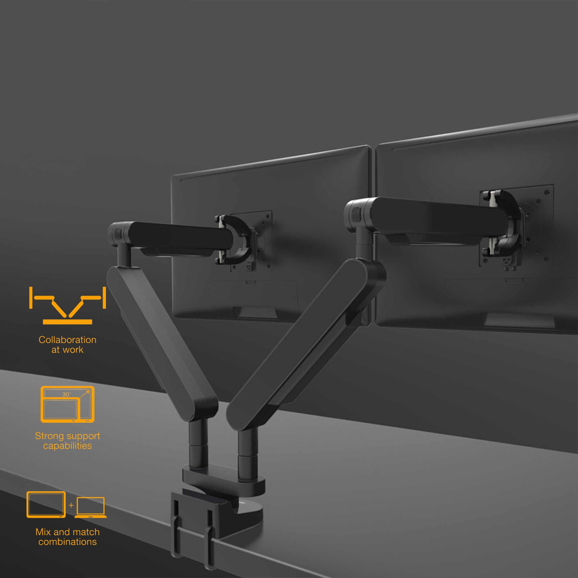 Premium Dual Desk Mount Vesa Monitor Arm - Ergoworks