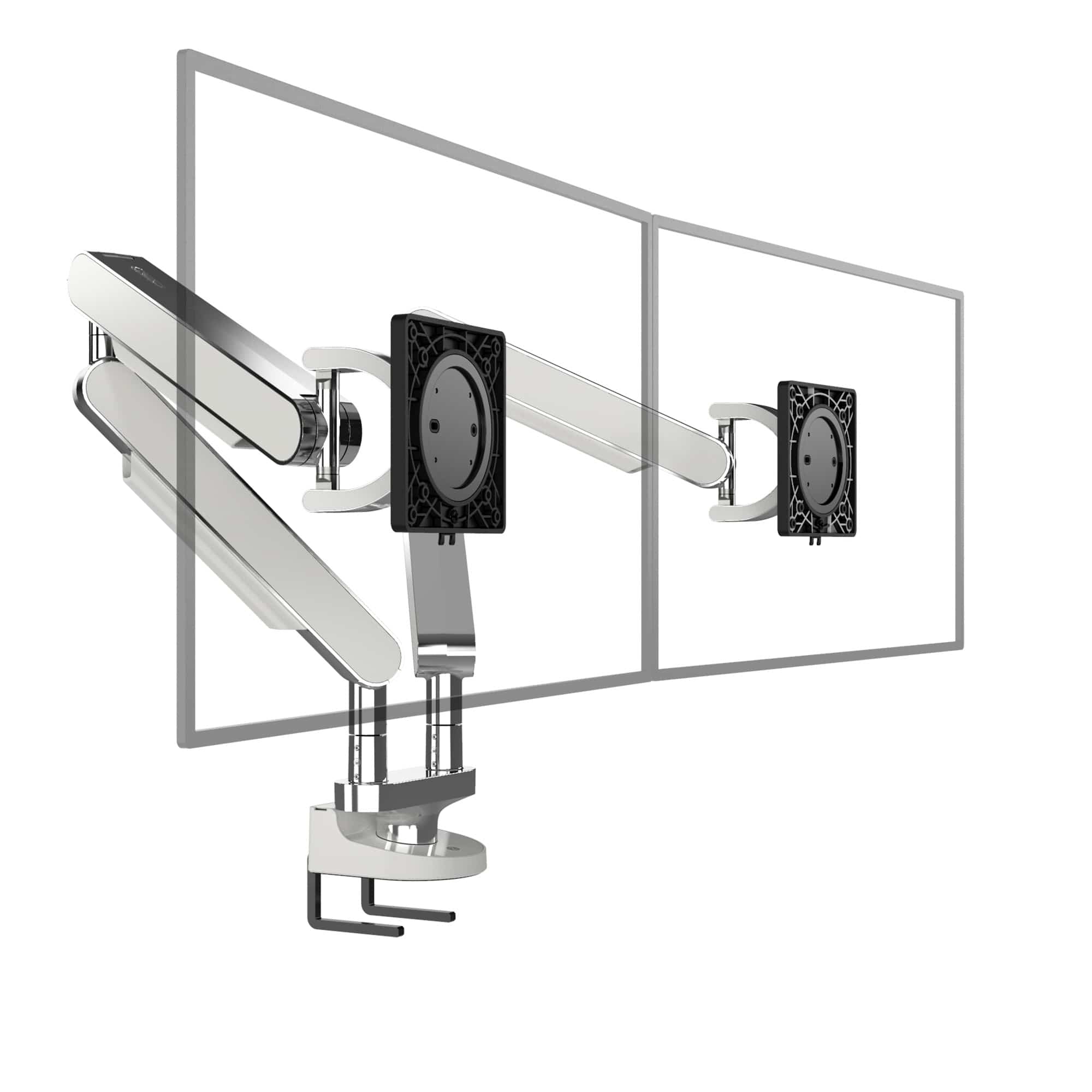 Zgo Monitor Arm ZG2-POL (Polished) Premium Dual Desk Mount Vesa Monitor Arm Ergoworks