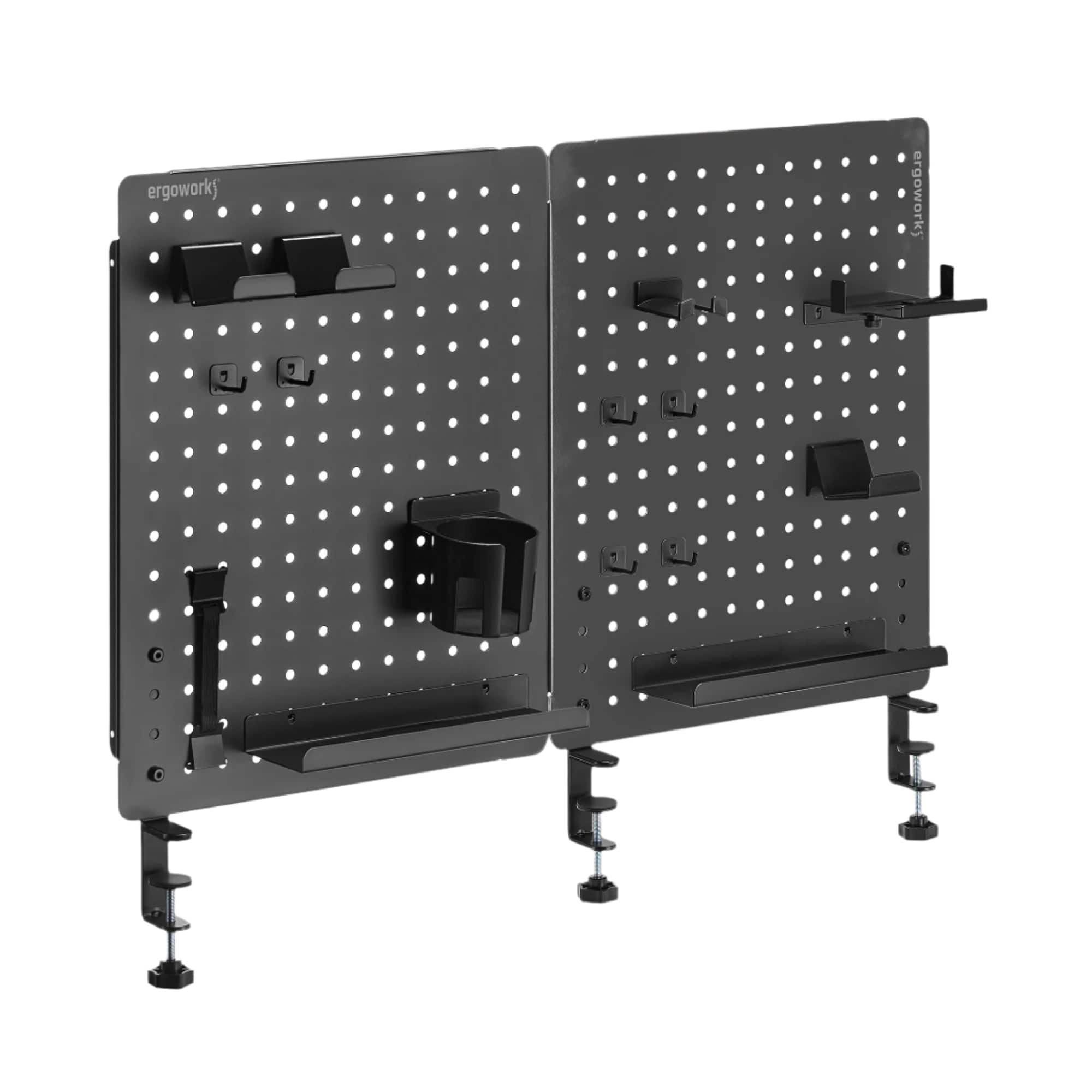 Ergoworks Desk Organizer Black Desk Back Pegboard Organizer Ergoworks