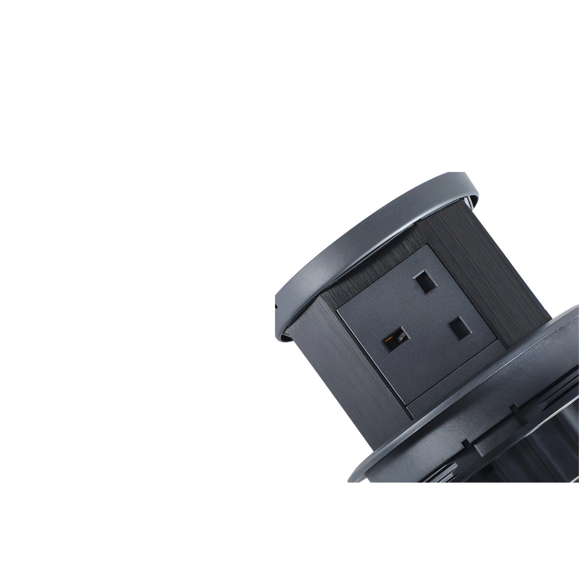 Pneumatic Desk Grommet Pop Up Power Outlet With 15W Wireless Charger