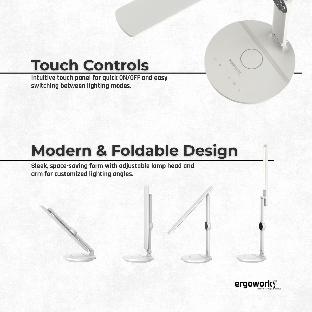 Ergo Eye Care Led Desk Lamp with Qi Charger & Digital Clock