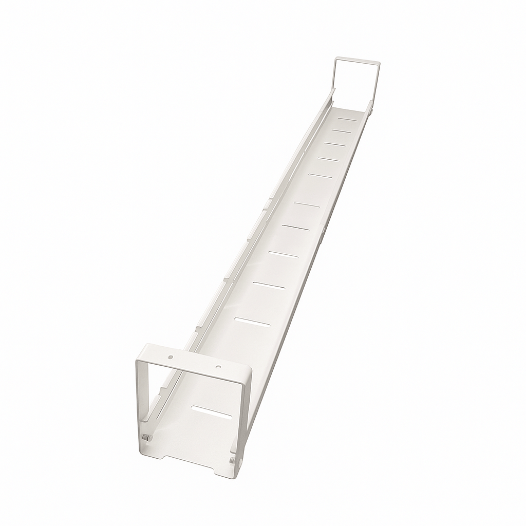 Ergoworks Under-Desk Accessories White Retractable Under Desk Desk Metal Cable Tray Ergoworks