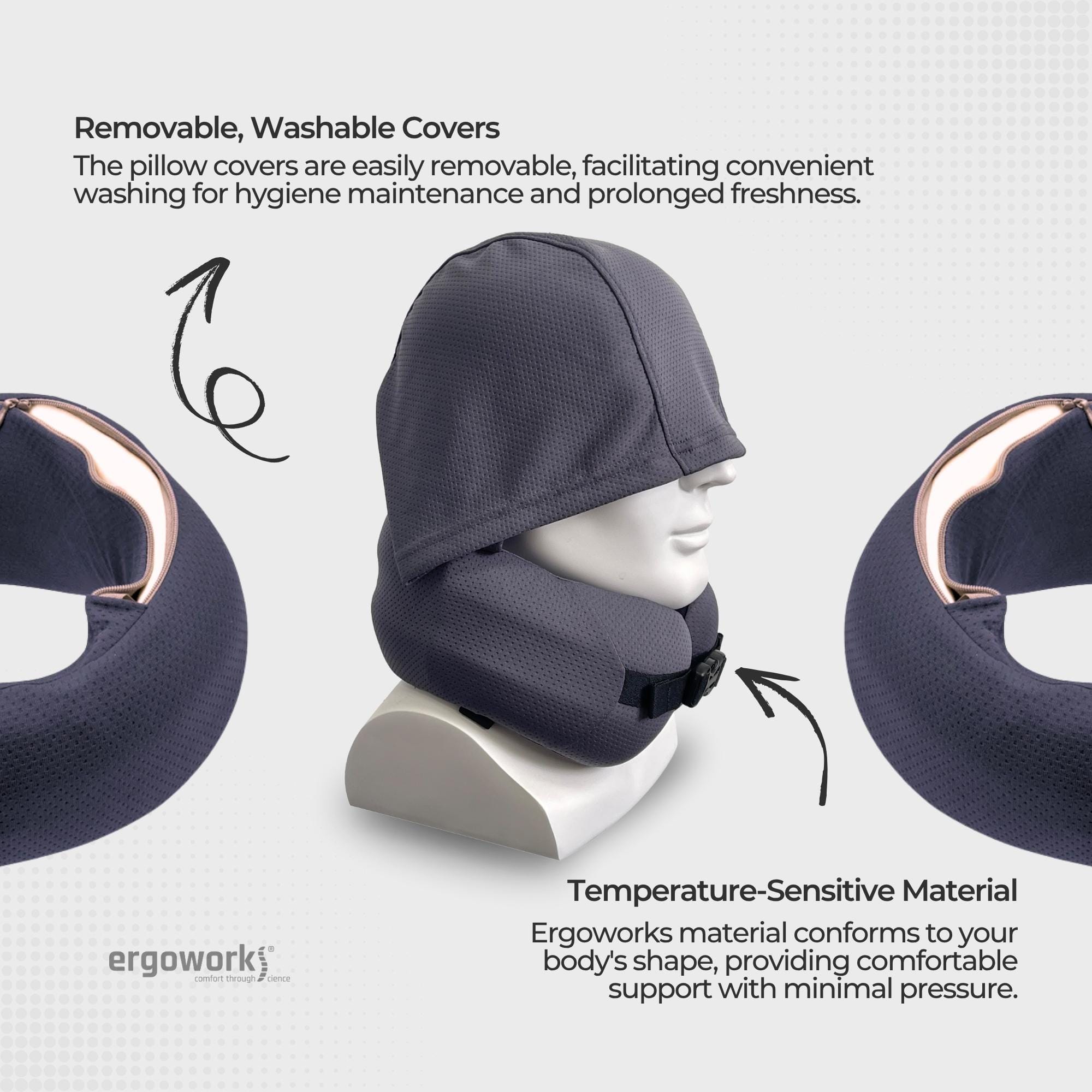 SmartTrip Pocket Travel Pillow with Hoodie - Ergoworks