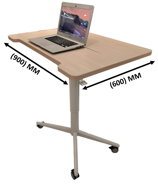 Mobile Single Pole Pneumatic Adjustable Desk ERGOWORKS