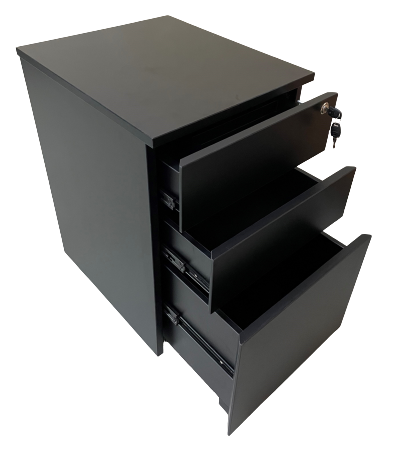 3 drawers mobile pedestal drawer with 5 castor wheels