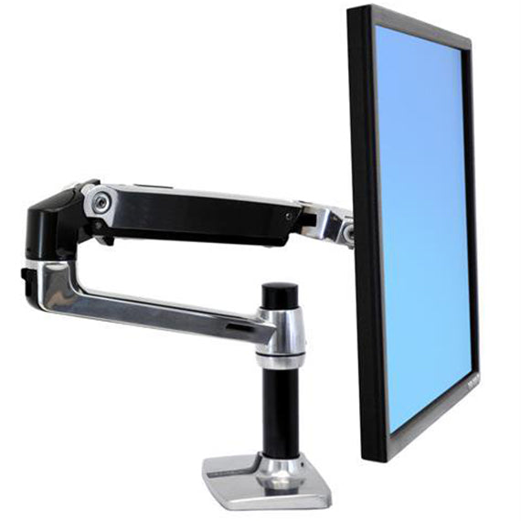 LX Desk Mount Monitor Arm (polished aluminum) - Ergoworks
