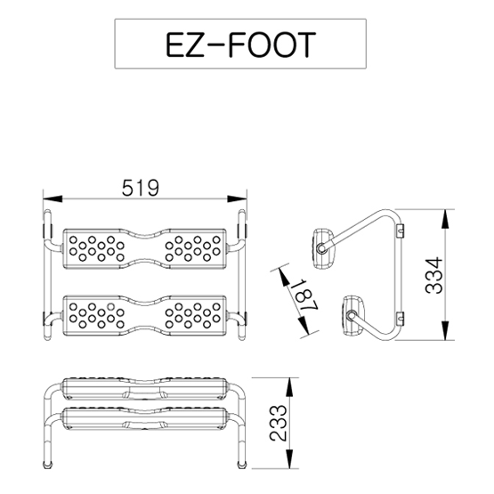 DUOREST DR-EZ1-GY Idea Collection EZ-Footrest - Ergoworks
