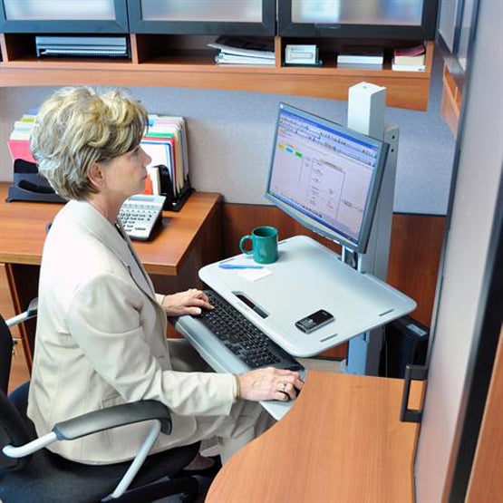 WorkFit-C, Single LD Sit-Stand Workstation - Ergoworks
