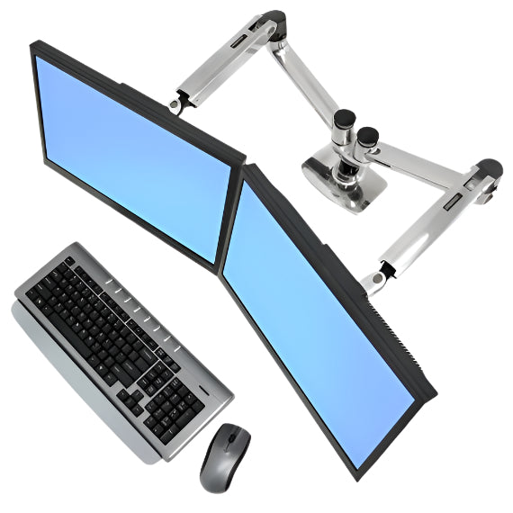 ERGOTRON - ET-45-245-026 - LX Dual Side-by-Side Monitor Arm (polished aluminum)