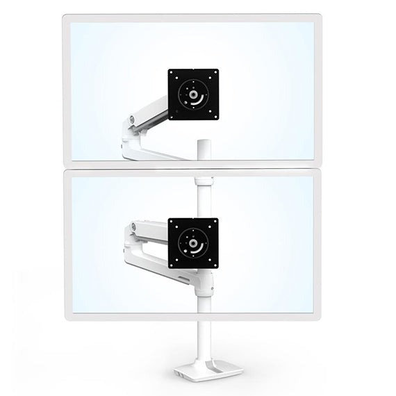 top bottom dual monitor arm