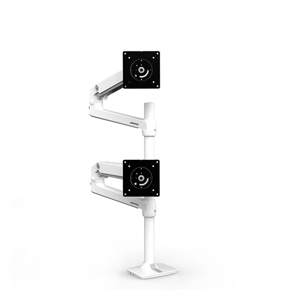 LX Dual Stacking Monitor Arm, Tall Pole (white) - Ergoworks