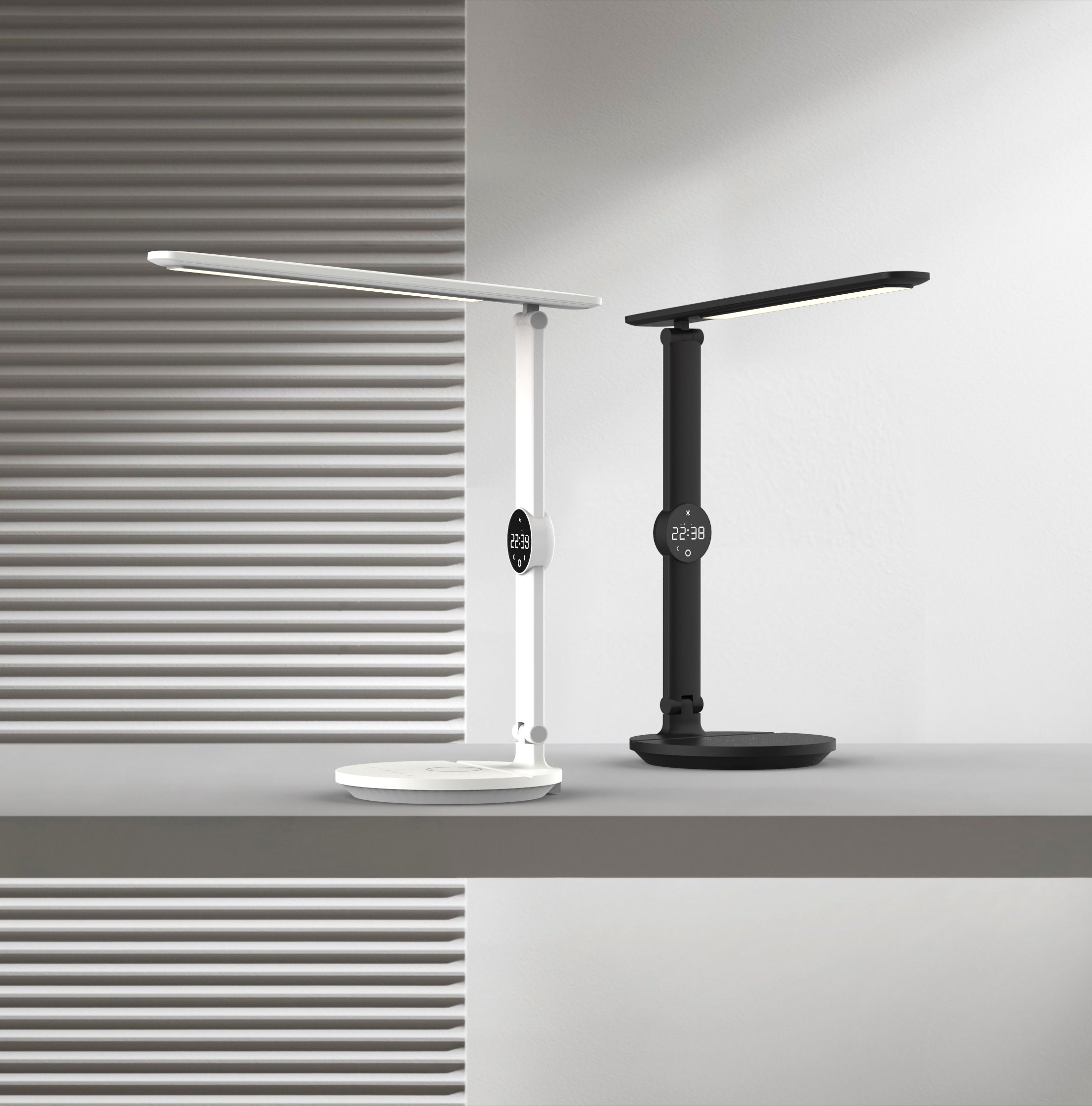 Ergo Eye Care Led Desk Lamp with Qi Charger & Digital Clock - Ergoworks