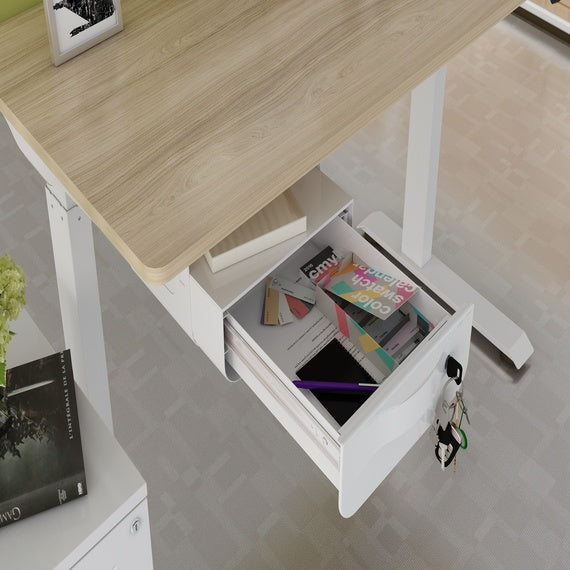 Under-Desk Steel Side Drawer With Lock - Ergoworks