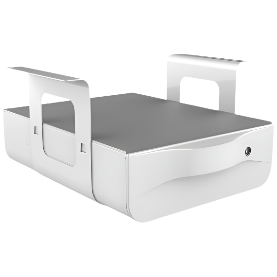 Under-Desk Steel Side Drawer With Lock - Ergoworks