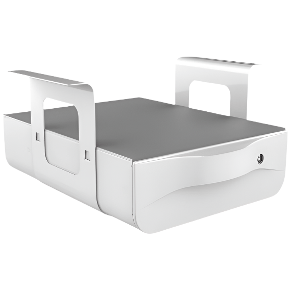 Ergoworks Under-Desk Accessories White Under-Desk Steel Side Drawer With Lock Ergoworks
