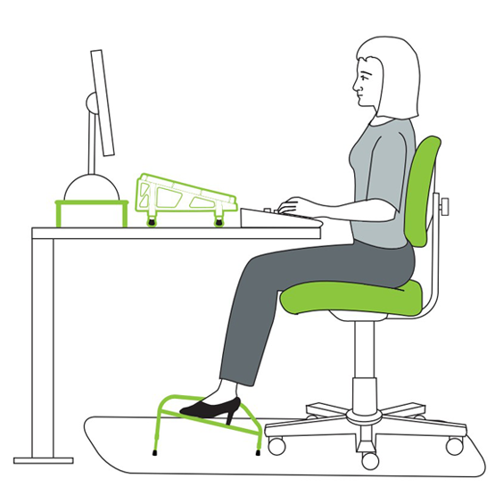 Fluteline Height And Tilt Adjustable Footrest - Ergoworks