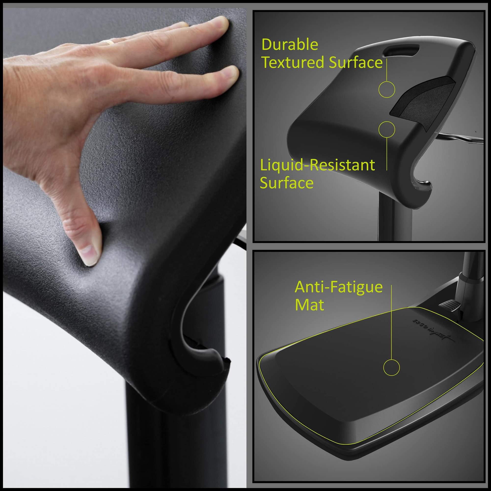 LEANRITE Desk Chair Black LeanRite Standing Desk Chair Ergoworks