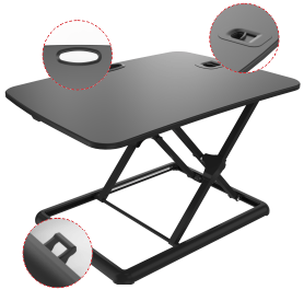 Ergoworks Sit Stand Desk Converter Black Ultra-slim Sit Stand Desk Converter For Laptop EW-MT201 Ergoworks