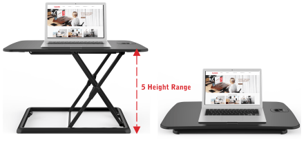 Ergoworks Sit Stand Desk Converter Black Ultra-slim Sit Stand Desk Converter For Laptop EW-MT201 Ergoworks