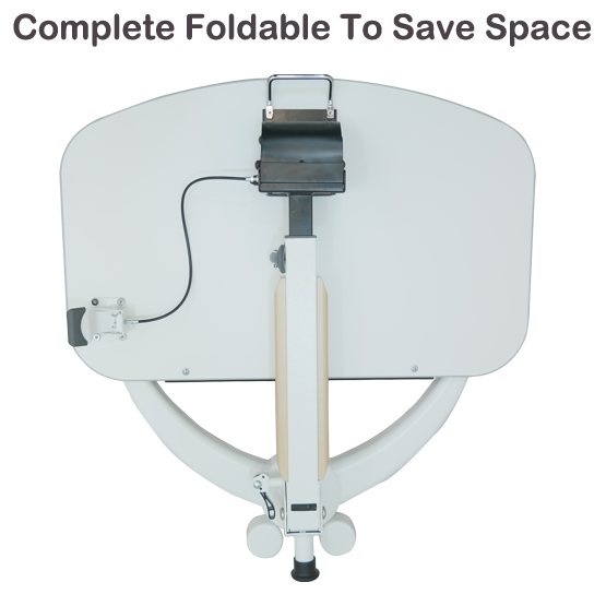 Mobile Gas Lift Height Adjustable Tilt & Foldable White Desk Impact