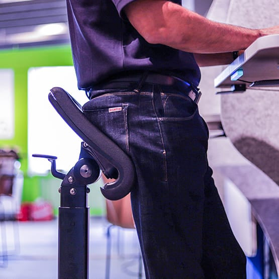 LEANRITE Desk Chair Black LeanRite Standing Desk Chair Ergoworks