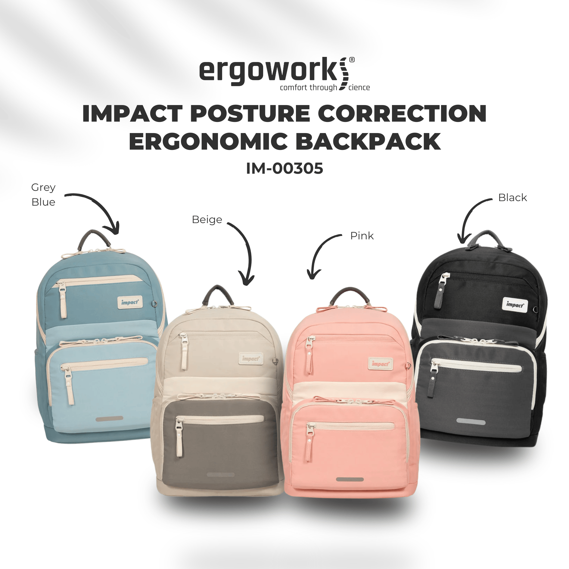 Impact School Bag Impact Posture Correction Ergonomic Backpack, IM-00305 Ergoworks