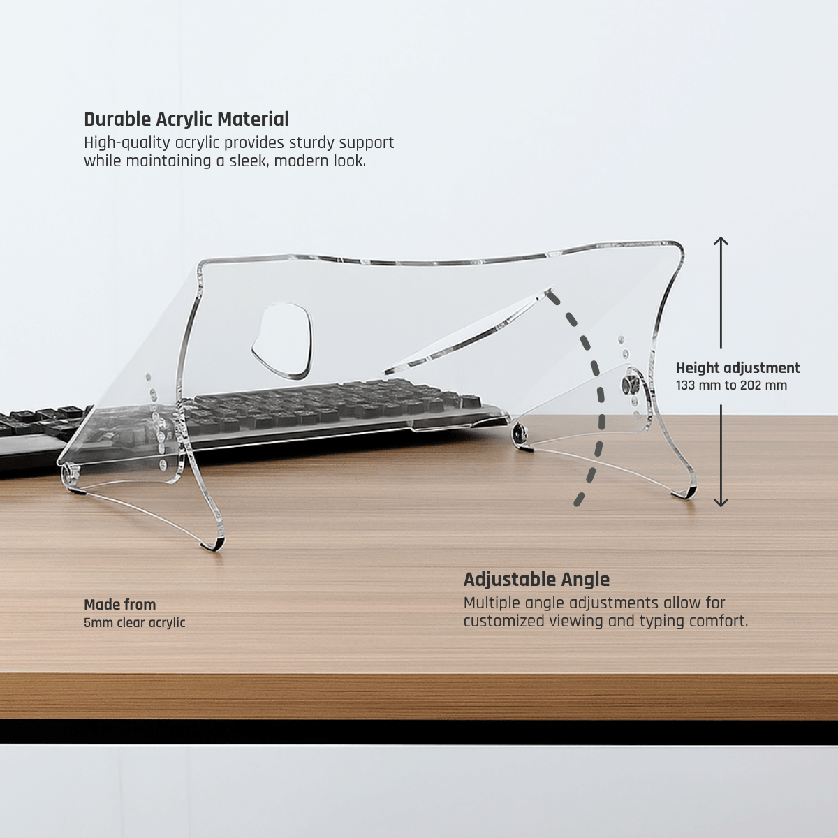 Acrylic Adjustable Laptop Stand and Document Holder