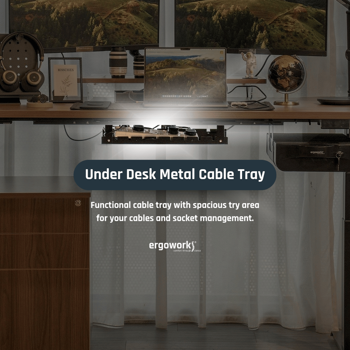 Under Desk Metal Cable Tray