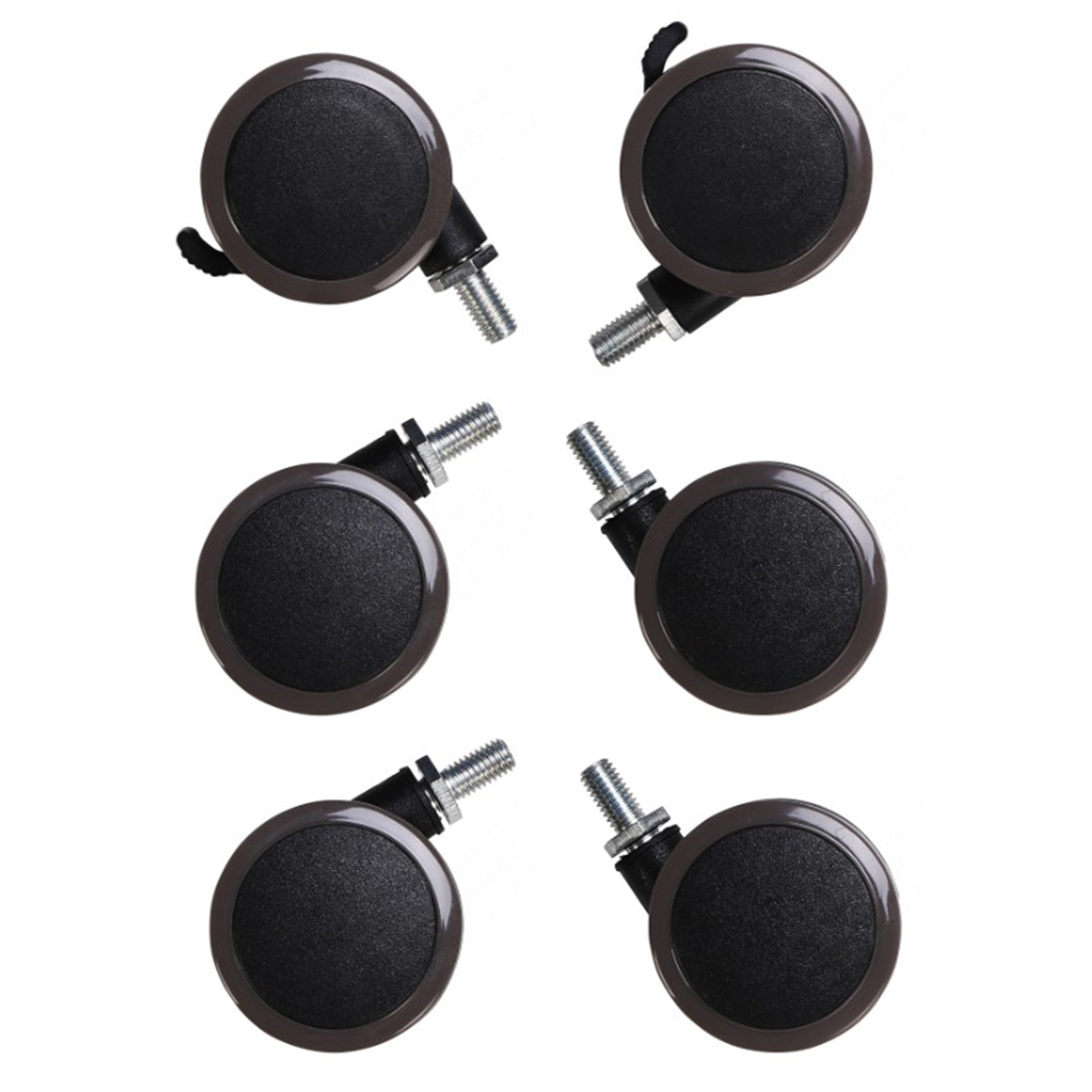 Swivel Castor With Brake, Grey (6 Castors Set)