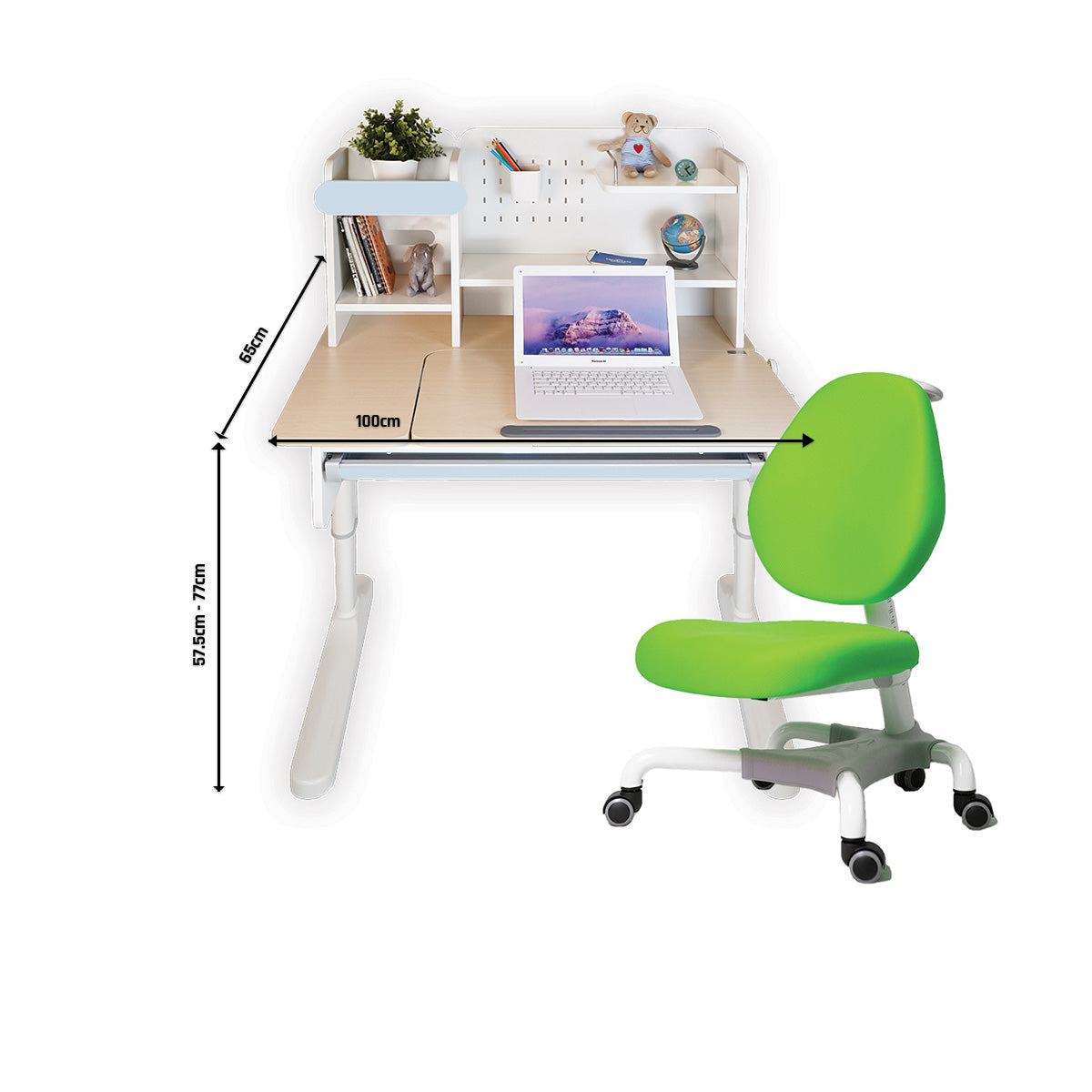 Impact Ergo-Growing Study Desk And Chair Set 1000mm x 650mm, IM-G1000A-GY (Ready Stocks)