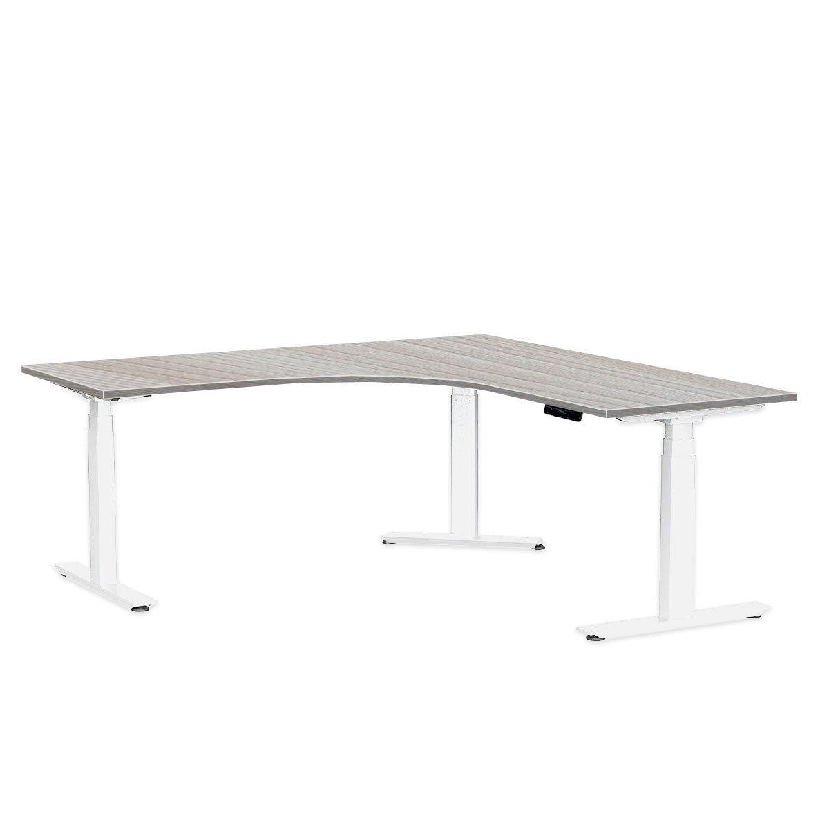 L-Shaped Extended Signature Standing Desk, Customized MFC Tabletop