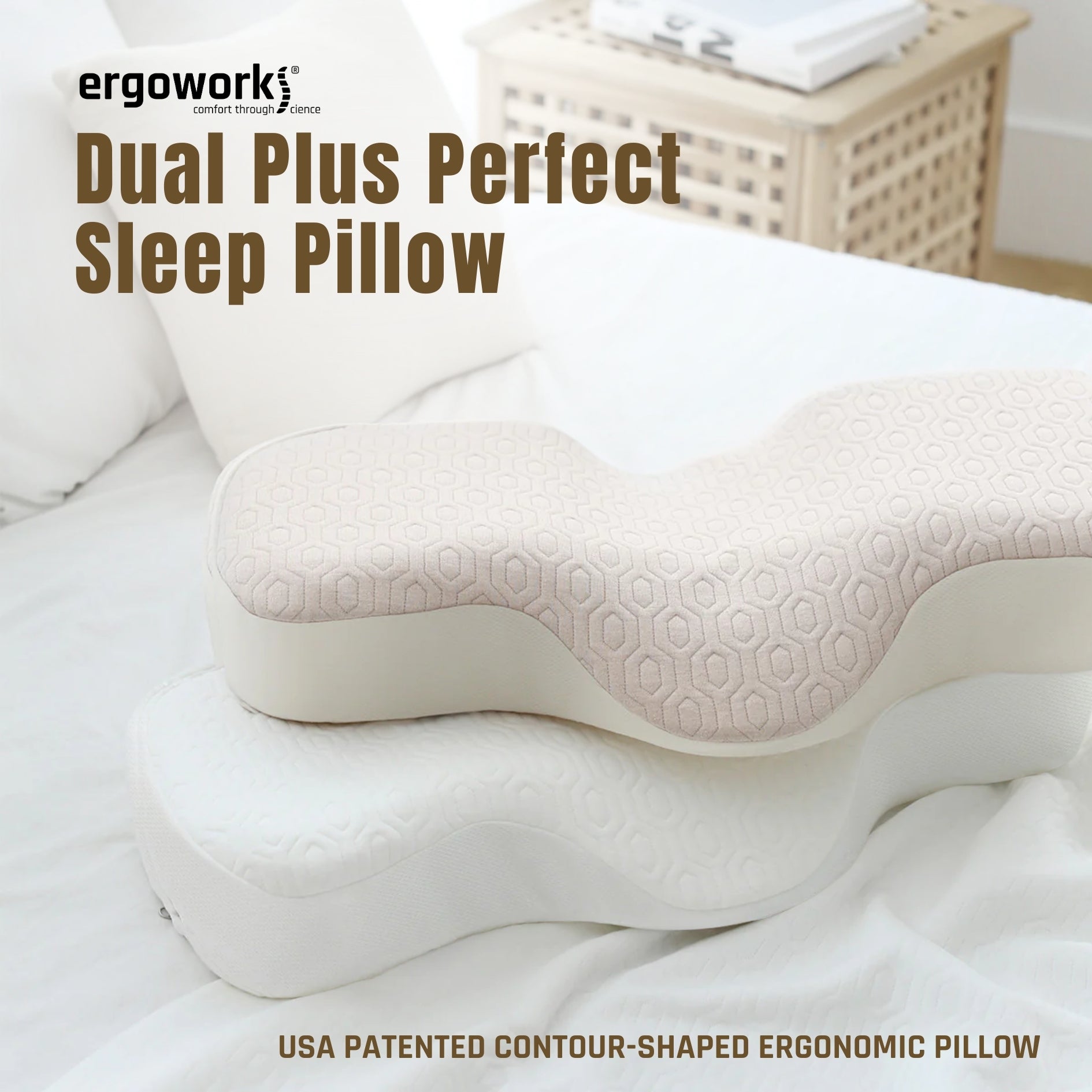 Dual Plus Perfect Sleep Pillow [Free Original Pillow Cover Worth $69]