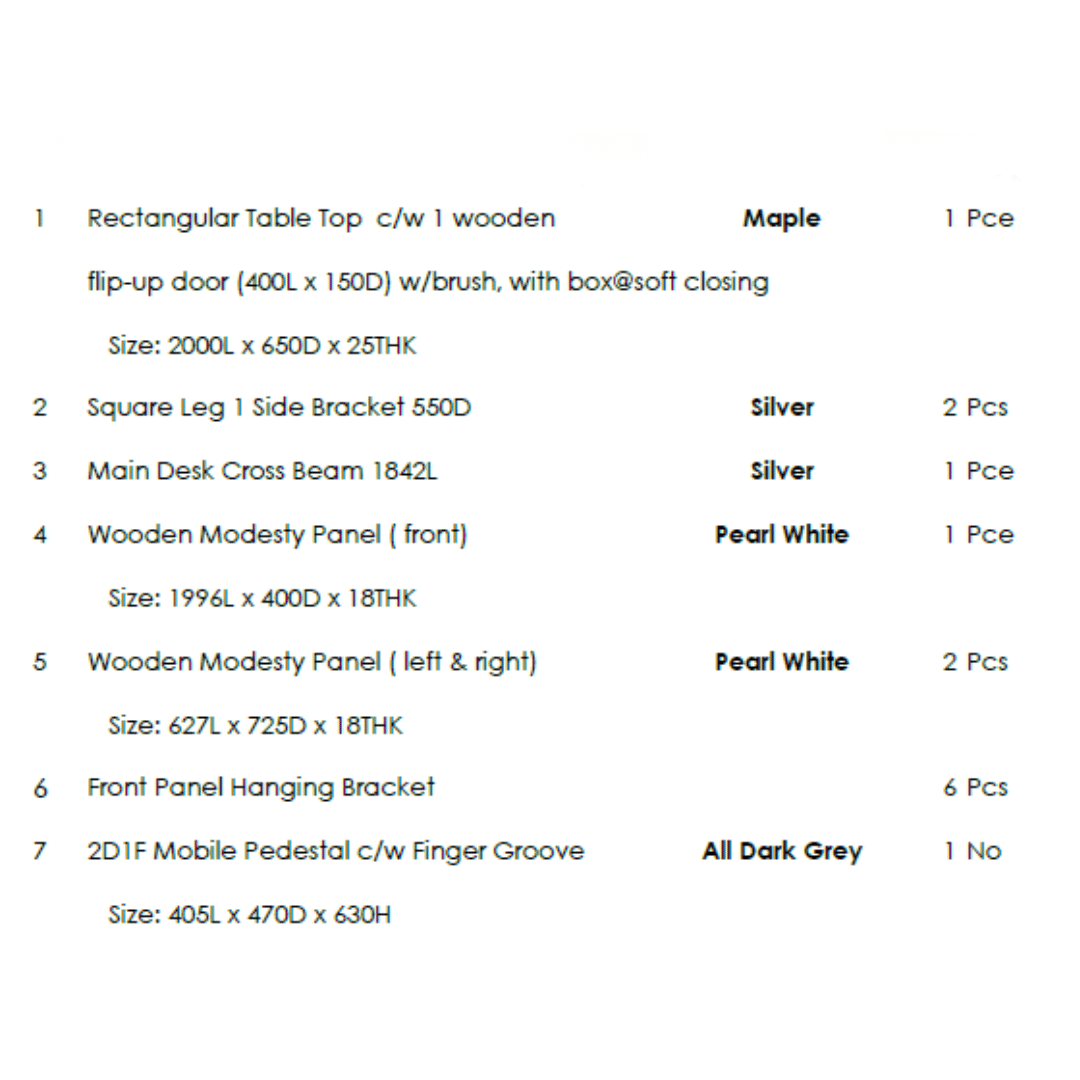[CLEARANCE] Fixed Square Leg Workstations with Front Modesty Panel 