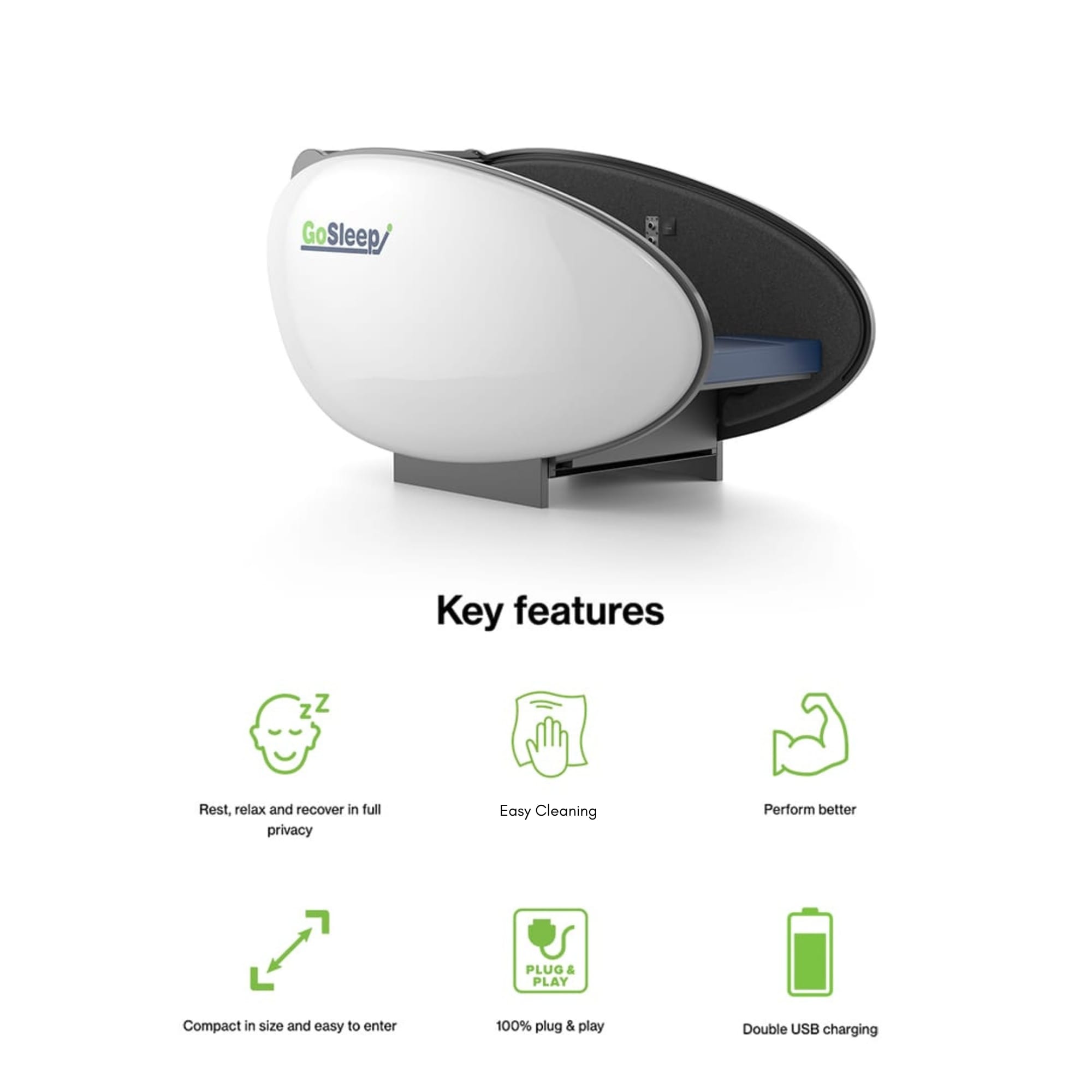 Gosleep Nap Pod POWERNAP Pod - Flatbed Ergoworks