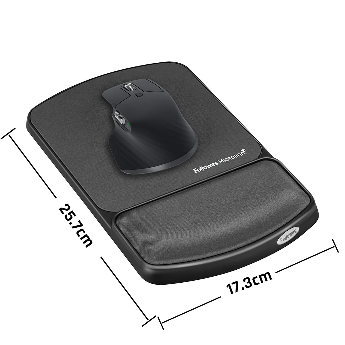 Fellowes Gel Wrist Rest and Mouse Pad with Microban Product Protection - Graphite, FW-9175101