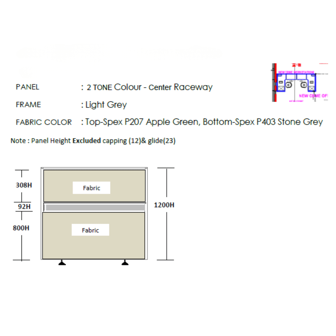 [CLEARANCE] High Partition System L-Shape Table with Cabinet 