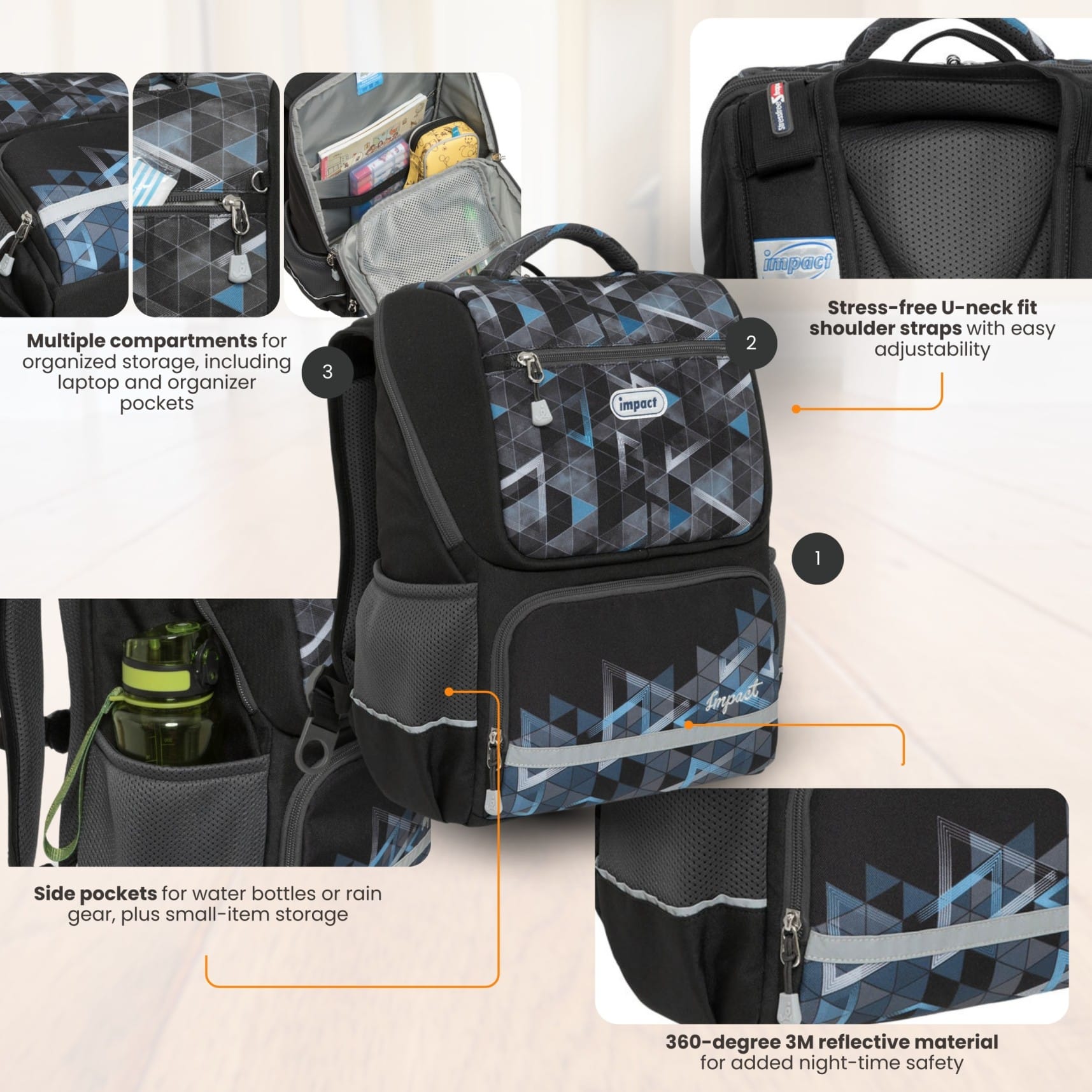 Impact School Bag Impact Posture Correction Ergonomic Backpack, IM-00369 Ergoworks
