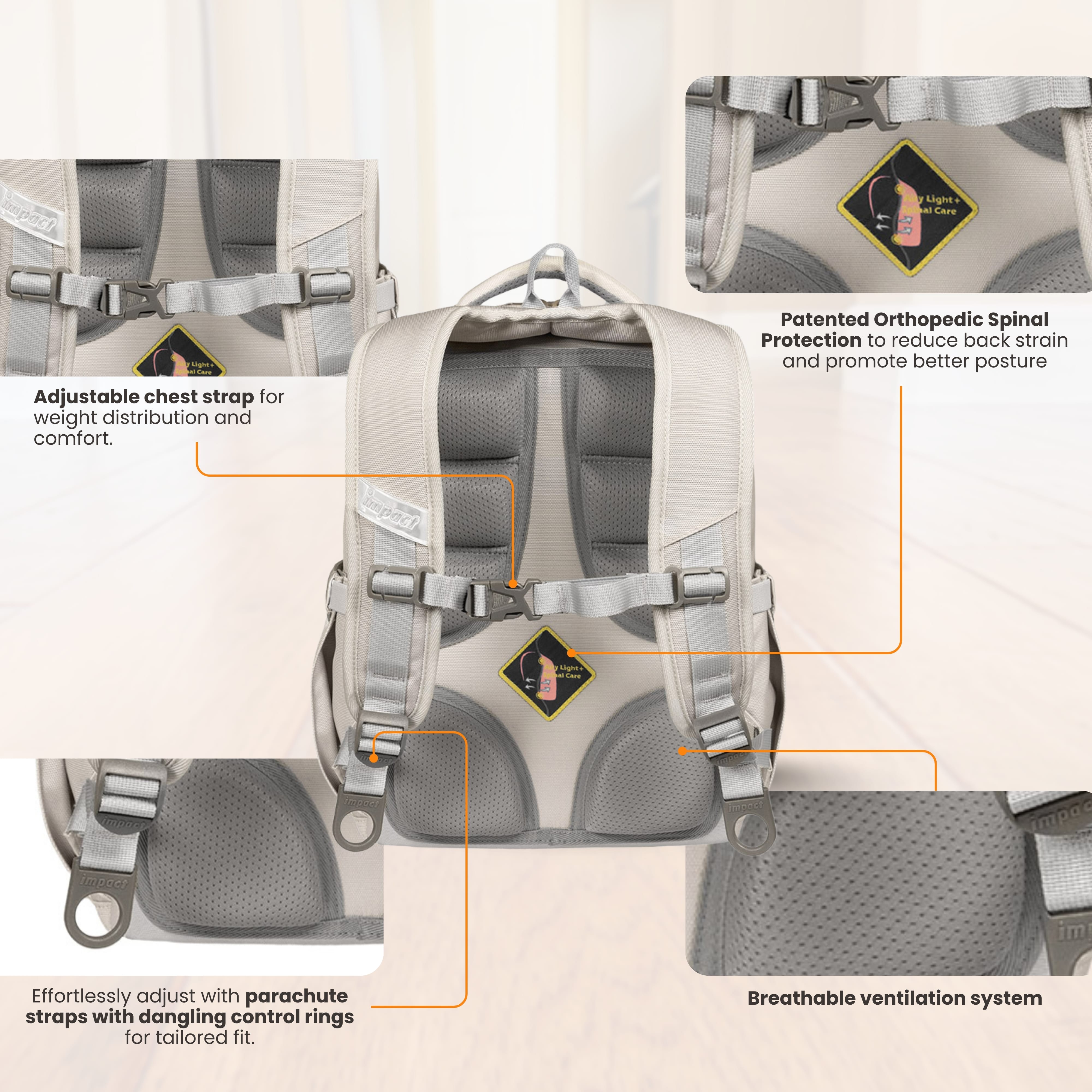 Impact School Bag Impact Posture Correction Ergonomic Backpack, IM-00508 Ergoworks
