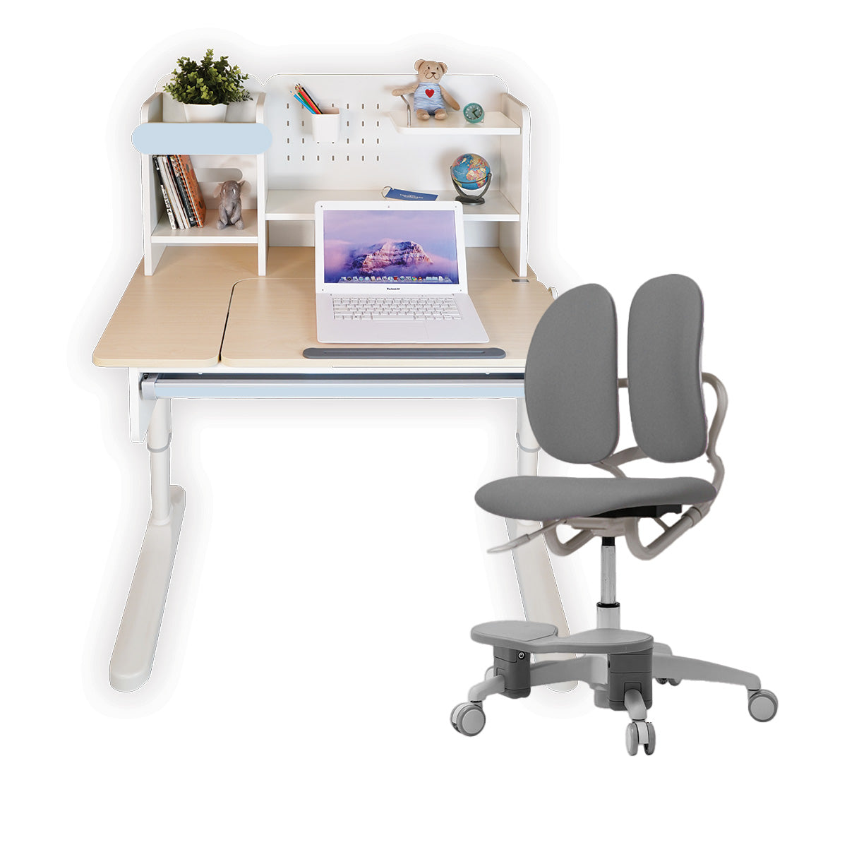 Impact Ergo-Growing Study Desk And Chair Set 1000mm x 650mm, IM-G1000A-BL (Ready Stocks)