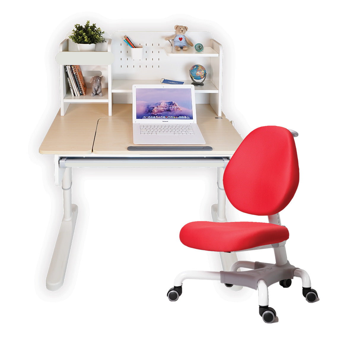 Impact Ergo-Growing Study Desk And Chair Set 1000mm x 650mm, IM-G1000A-GY (Ready Stocks)