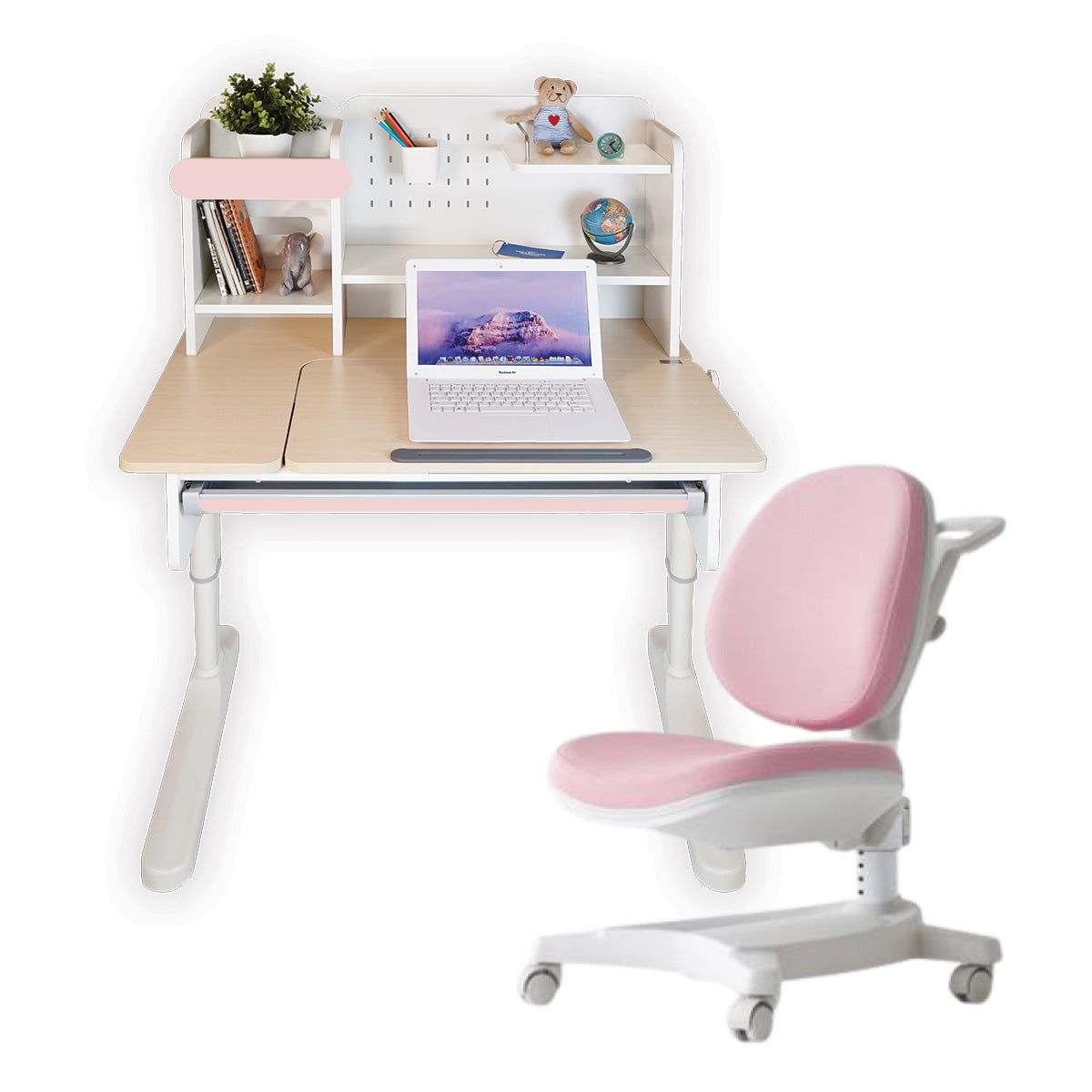 Impact Ergo-Growing Study Desk And Chair Set 1000mm x 650mm, IM-G1000A-PK (Ready Stocks)