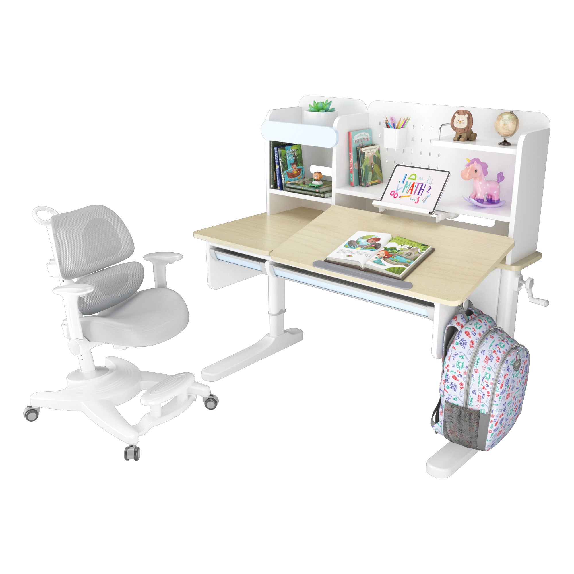 Ergo-Growing Kids Study Desk And Chair Set